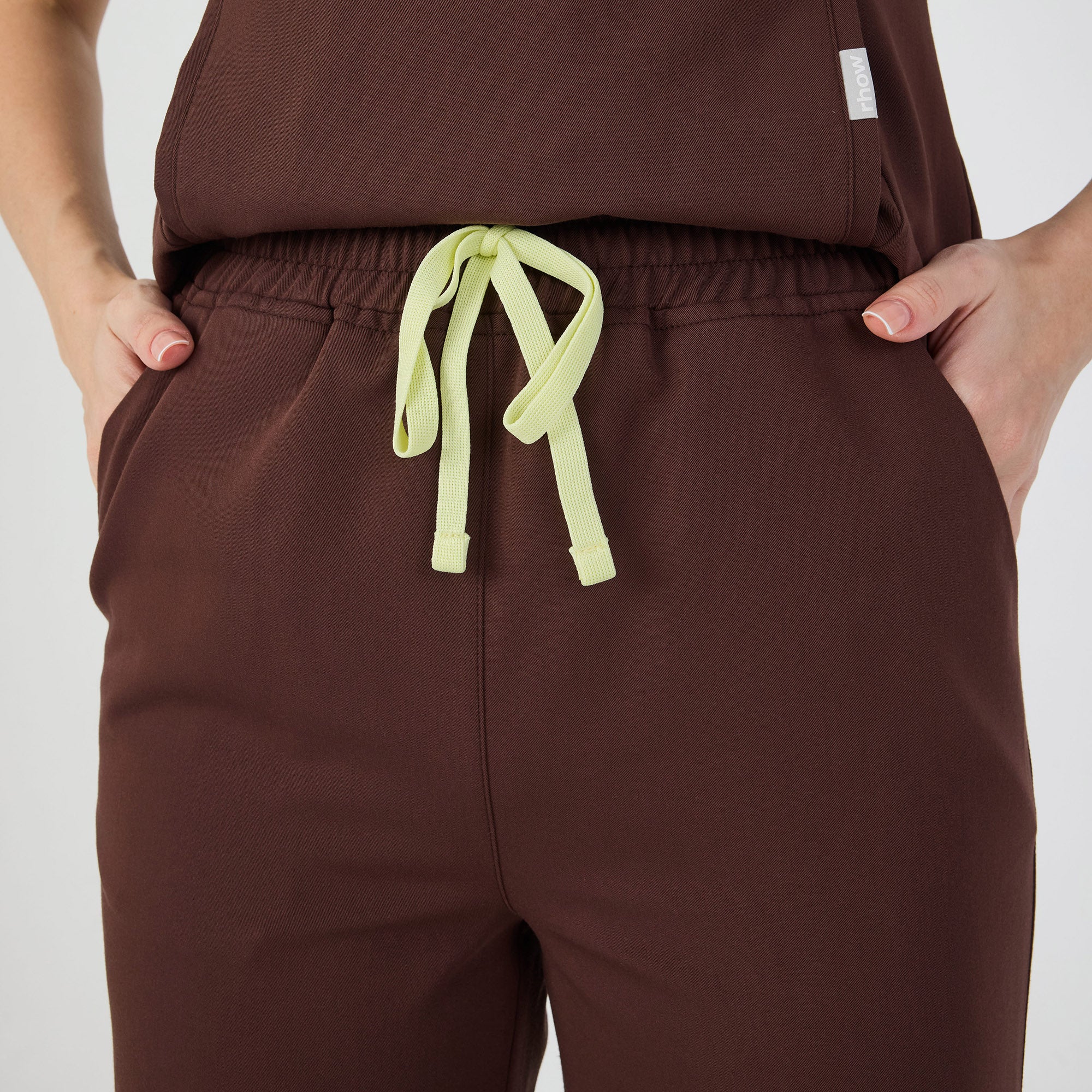 Chicago Beli Lastikli Scrub Pantolon Cocoa