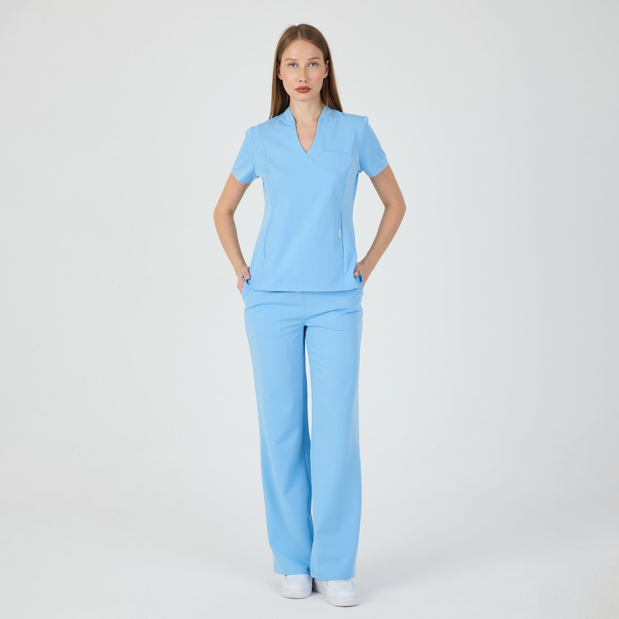 Chicago Beli Lastikli Alaskan Blue Scrub Pantolon