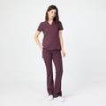 Sol Scrubs Chicory pantolon: bordo cargo cep detaylı, düz paça