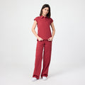 Pulse polo T-shirt by Rhow Shop, chili red; short sleeves, button placket, collar