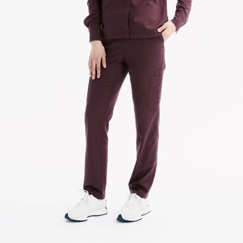 Chicory slim scrub pantolon; elbise bel bandı, yan cep detayları