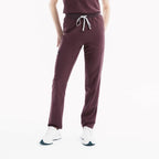 Chicory slim scrub pantolon; ayarlanabilir bağcıklı bel, yan cepler