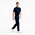 Arrow Navy scrub pantolon, dizden bol kesim ve ön cep detayları