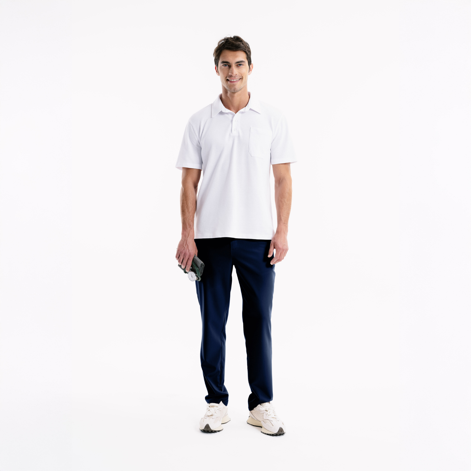 Dylan Slim lacivert scrub pantolon, dar paça ve cep detaylı