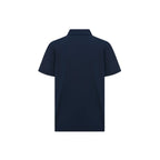 Enzo scrub üst (navy) arka görünüm, kısa kol.