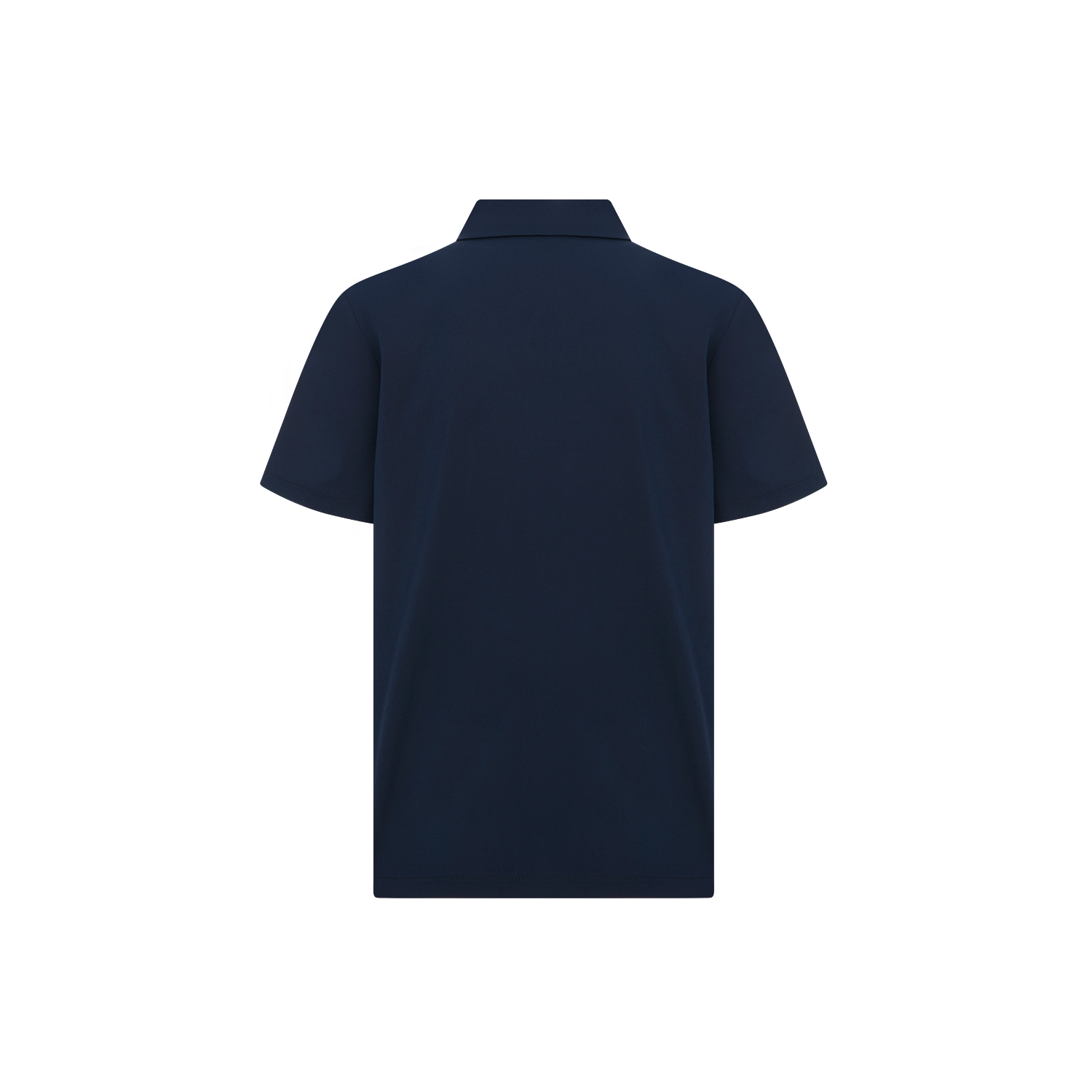 Enzo scrub üst (navy) arka görünüm, kısa kol.