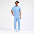 Boston Alaskan Blue Scrubs Üst, tam boy önden görünüm