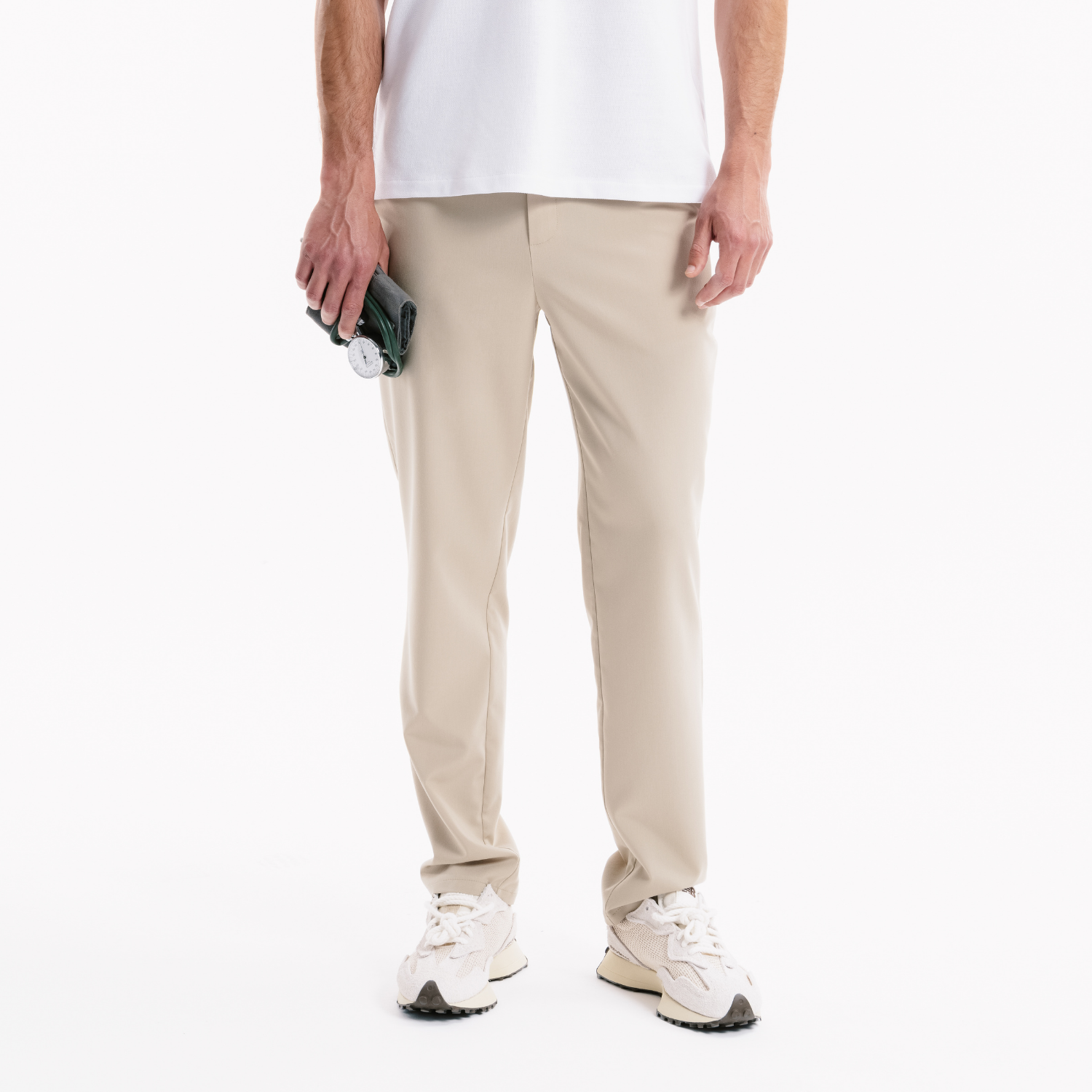 Dylan Slim marl scrub pantolon, açık bej slim kesim