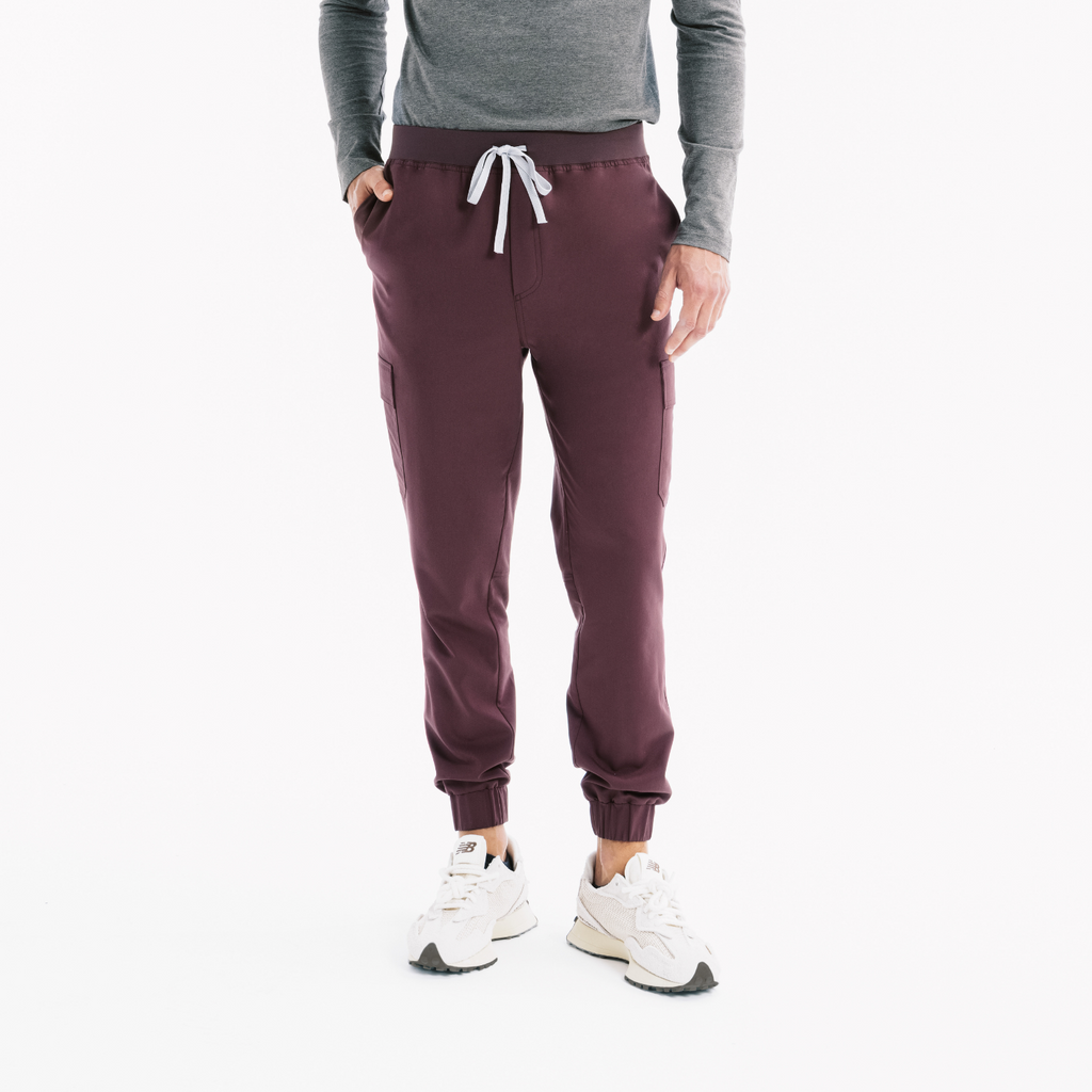Chicory jogger scrub pantolon; büzgülü bel, bağcık, lastikli paça